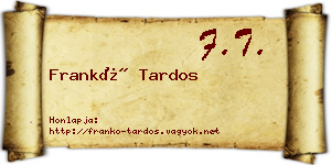 Frankó Tardos névjegykártya